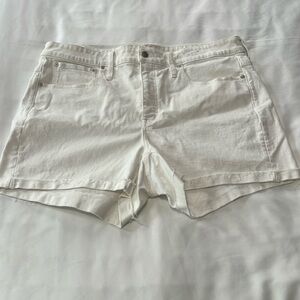 Madewell White High Rise Denim Shorts with Raw Hem